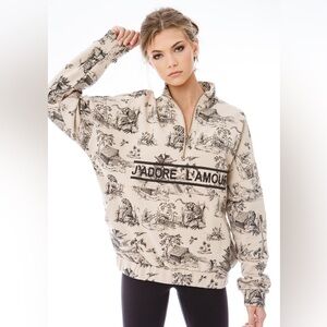 Ell & Em J’Adore L’Amour half zip